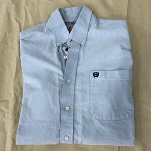 Light Denim Cinch Dress Shirt